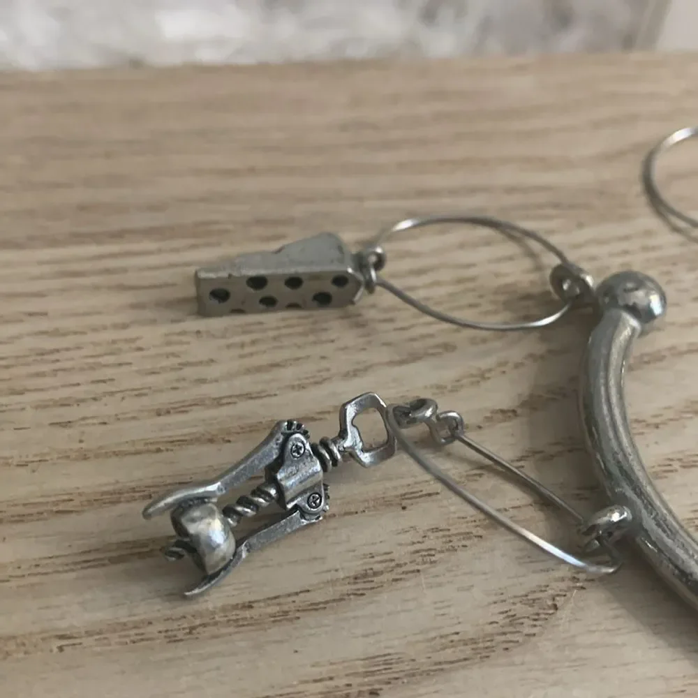 Pottery Barn Metal Harvest Wine Charms Set Of 6 Charms